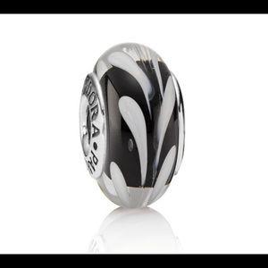 Black and White Swirl Pandora Charm